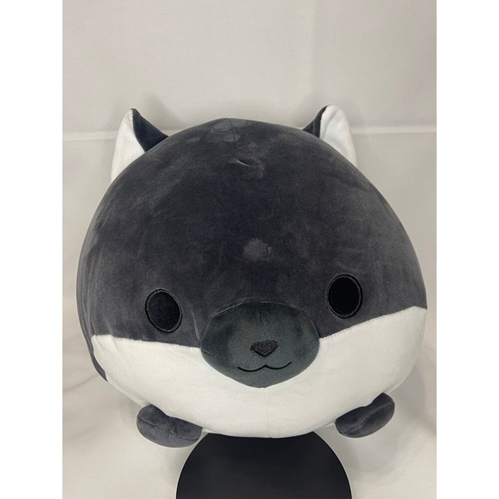 Takashoji Amuse Black Dark Gray Shiba Inu Dog Plush Kuroshiro Shiba-Chan 11" NWT